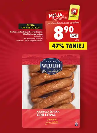 Biedronka Kiełbasa śląska grillowa Kraina Wędlin 1kg oferta