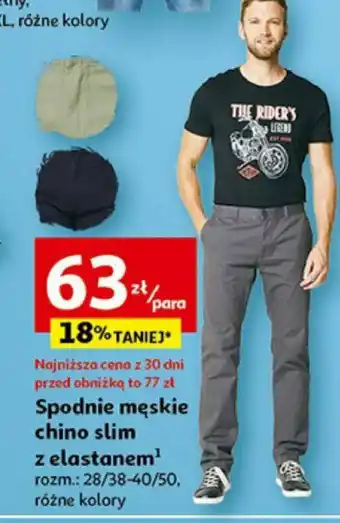 Auchan Spodnie męskie chino slim z elastanem oferta