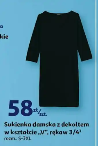 Auchan Sukienka damska z dekoltem w kształcie ,,V", rękaw 3/4 oferta