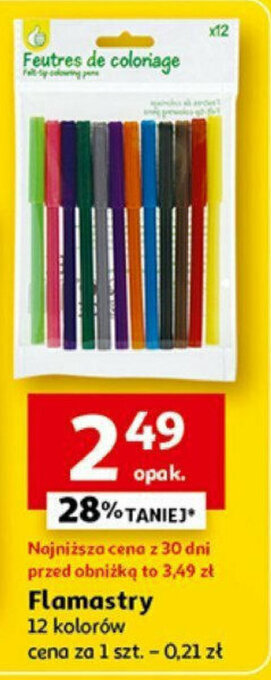 Auchan Flamastry 12 kolorów oferta