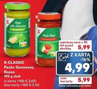 Kaufland K-CLASSIC Pesto Genovese, Rosso 190 g oferta
