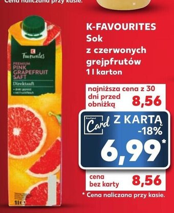 Kaufland K-FAVOURITES Sok z czerwonych grejpfrutów 1 l oferta