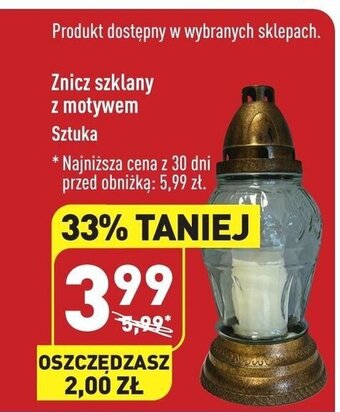 ALDI Znicz szklany z motywem Sztuka oferta