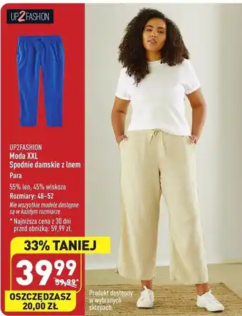 ALDI Moda XXL Spodnie damskie z lnem Para oferta