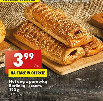 Biedronka Hot dog z parówką Berlinką i sosem, 120g oferta