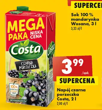 Biedronka Napój czarna porzeczka Costa, 2l oferta