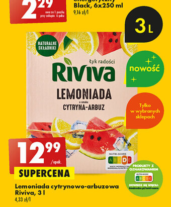 Biedronka Lemoniada cytrynowo-arbuzowa Riviva, 3l oferta