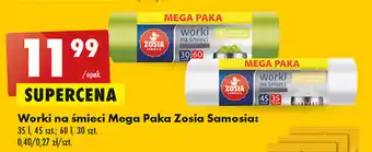 Biedronka Worki na śmieci Mega Paka Zosia Samosia: 35 1,45 szt.; 60 1, 30 szt. oferta