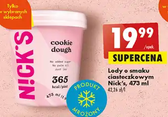 Lody o smaku ciasteczkowym Nick's, 473 ml