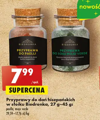 Przyprawy do dań hiszpańskich w słoiku Biedronka, 27 g-45 g