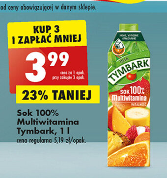 Biedronka Sok 100% Multiwitamina Tymbark, 1l oferta