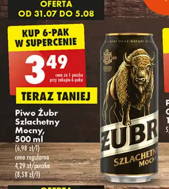 Biedronka Piwo Żubr Szlachetny Mocny, 500 ml oferta
