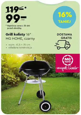 Biedronka Grill kulisty 16" MG HOME, czarny oferta