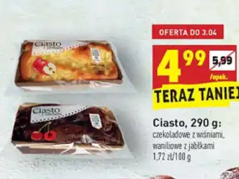 Biedronka Ciasto czekoladowe z wiśniami lub waniliowe z jabłkami 290g oferta