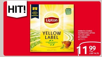 Selgros HERBATA CZARNA EKSPRESOWA LIPTON YELLOW LABEL 88 TOREBEK oferta