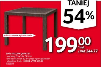 Selgros STÓŁ MELODY QUARTET oferta