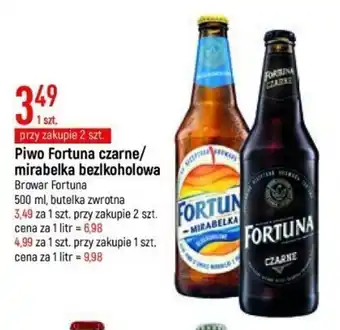 E.Leclerc Piwo Fortuna czarne/ mirabelka bezlkoholowa Browar Fortuna 500ml oferta