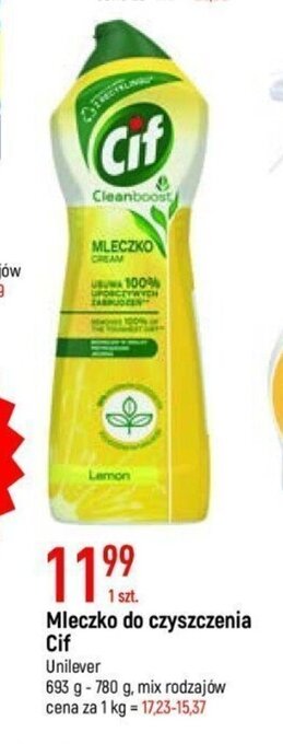 E.Leclerc Mleczko do czyszczenia Cif Unilever 693 g -780 g oferta