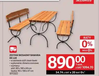 Selgros ZESTAW BIESIADNY BAWARIA DE LUX oferta