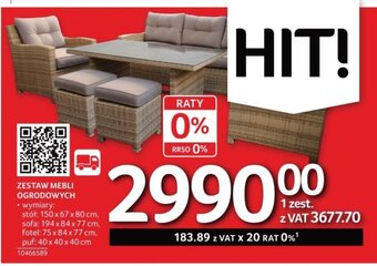 Selgros ZESTAW MEBLI OGRODOWYCH oferta