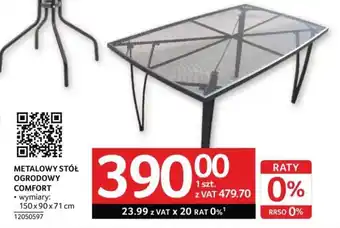 Selgros METALOWY STÓŁ OGRODOWY COMFORT oferta