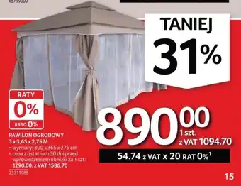 Selgros PAWILON OGRODOWY 3 x 3,65 x 2,75 M oferta