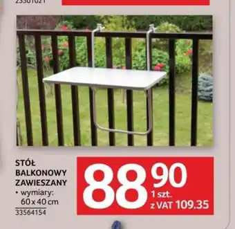 Selgros STÓŁ BALKONOWY ZAWIESZANY oferta