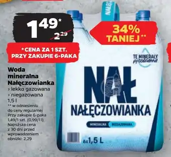 Netto Woda mineralna Nałęczowianka 1,5 l oferta