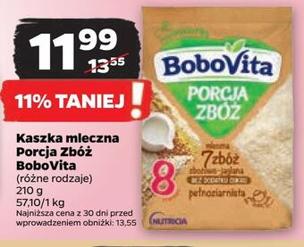 Netto Kaszka mleczna porcja zbóż bobovita oferta
