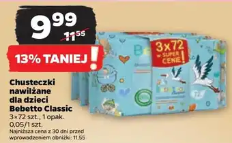 Chusteczki nawilżane dla dzieci Bebetto Classic 3 x 72 szt.