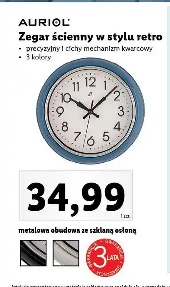 Lidl Zegar ścienny retro oferta