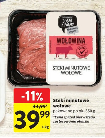 Intermarche Steki minutowe wołowe 1 kg oferta