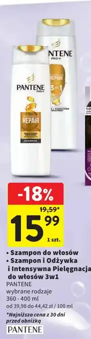 Intermarche Szampon do włosów/Szampon i Odżywka i Intensywna Pielęgnacja do włosów 3w1 360-400 ml oferta