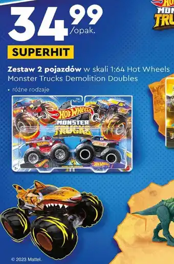 Biedronka Zestaw 2 pojazdów w skali 1:64 Hot Wheels Monster Trucks Demolition Doubles oferta