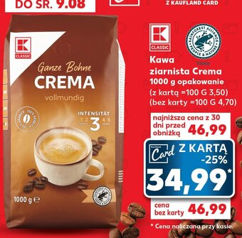 Kaufland Kawa ziarnista Crema 1000g oferta
