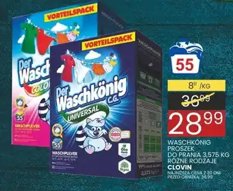 Wafelek WASCHKÖNIG PROSZEK DO PRANIA 3,575 KG RÓŻNE RODZAJE CLOVIN oferta