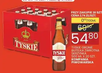Wafelek TYSKIE GRONIE BUTELKA ZWROTNA SKRZYNKA 500 ML X 20 SZT. KOMPANIA PIWOWARSKA oferta