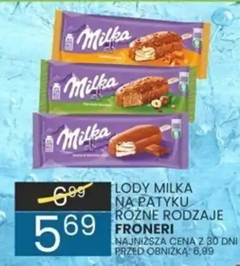 Wafelek LODY MILKA NA PATYKU FRONERI oferta