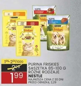 Wafelek PURINA FRISKIES SASZETKA 85-100 G RÓŻNE RODZAJE NESTLE oferta