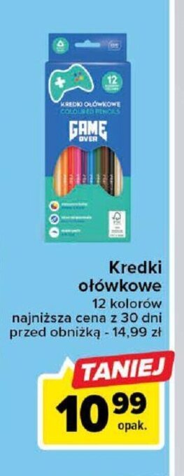 Carrefour Kredki ołówkowe 12 kolorów oferta