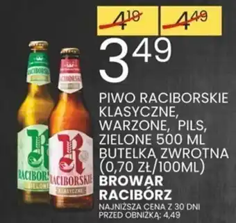 PIWO RACIBORSKIE KLASYCZNE, WARZONE, PILS, ZIELONE 500 ML
