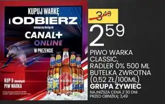 Wafelek PIWO WARKA CLASSIC, RADLER 0% 500 ML GRUPA ŻYWIEC oferta