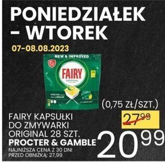 Wafelek FAIRY KAPSUŁKI DO ZMYWARKI ORIGINAL 28 SZT. PROCTER & GAMBLE oferta