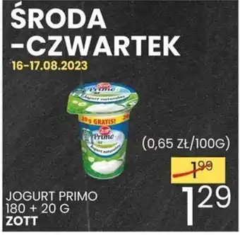 Wafelek JOGURT PRIMO 180 + 20 G ZOTT oferta