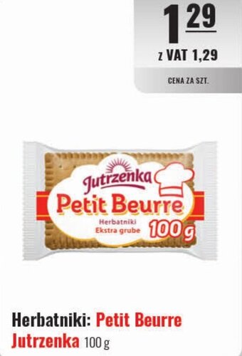 Eurocash Herbatniki Petit Beurre Jutrzenka 100 g oferta