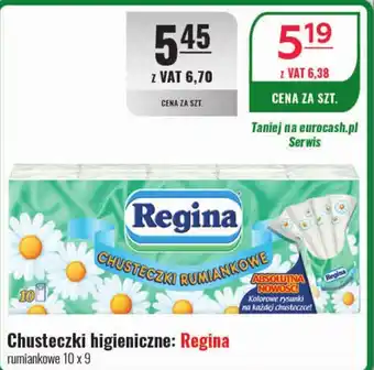 Eurocash Chusteczki higieniczne Regina rumiankowe 10 x 9szt. oferta
