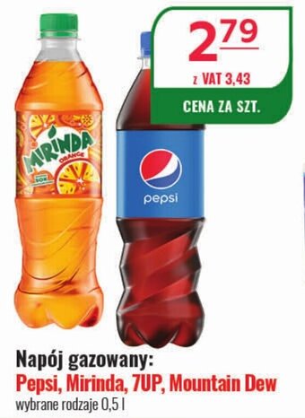 Eurocash Napój gazowany Pepsi, Mirinda, 7UP, Mountain Dew 0,5l oferta