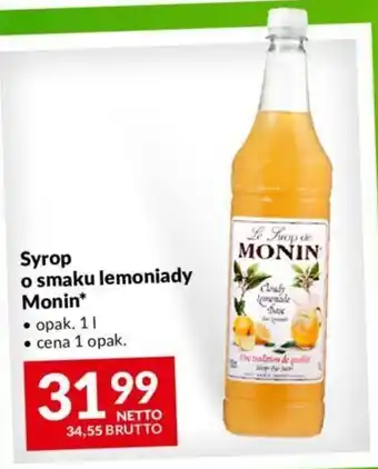 Makro Syrop o smaku lemoniady Monin 1l oferta