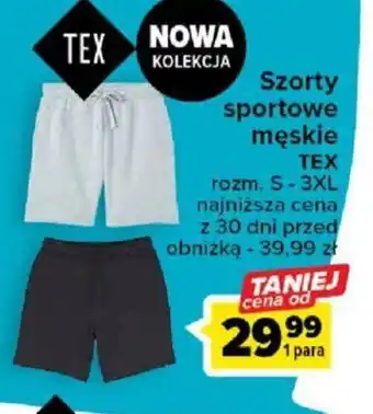 Carrefour Szorty sportowe męskie TEX oferta