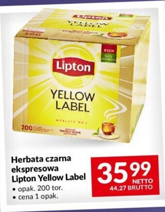 Makro Herbata czarna ekspresowa Lipton Yellow Label 200 tor. oferta